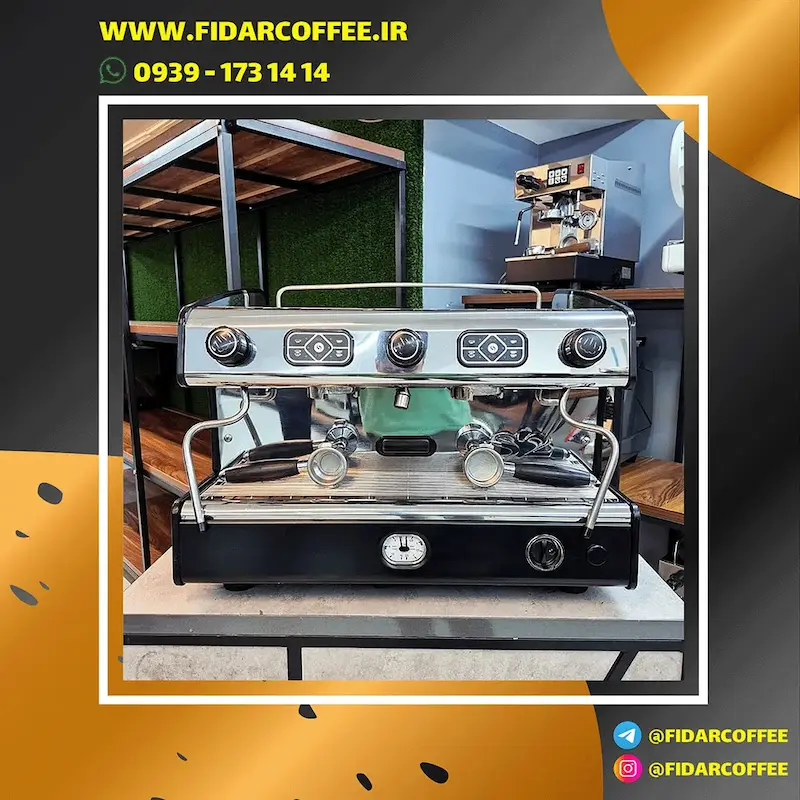 🔹 اسپرسو ساز صنعتی لاسپازیاله S2 دو گروپ کارکرده | حرفه‌ای و مطمئن | فیدارکافی