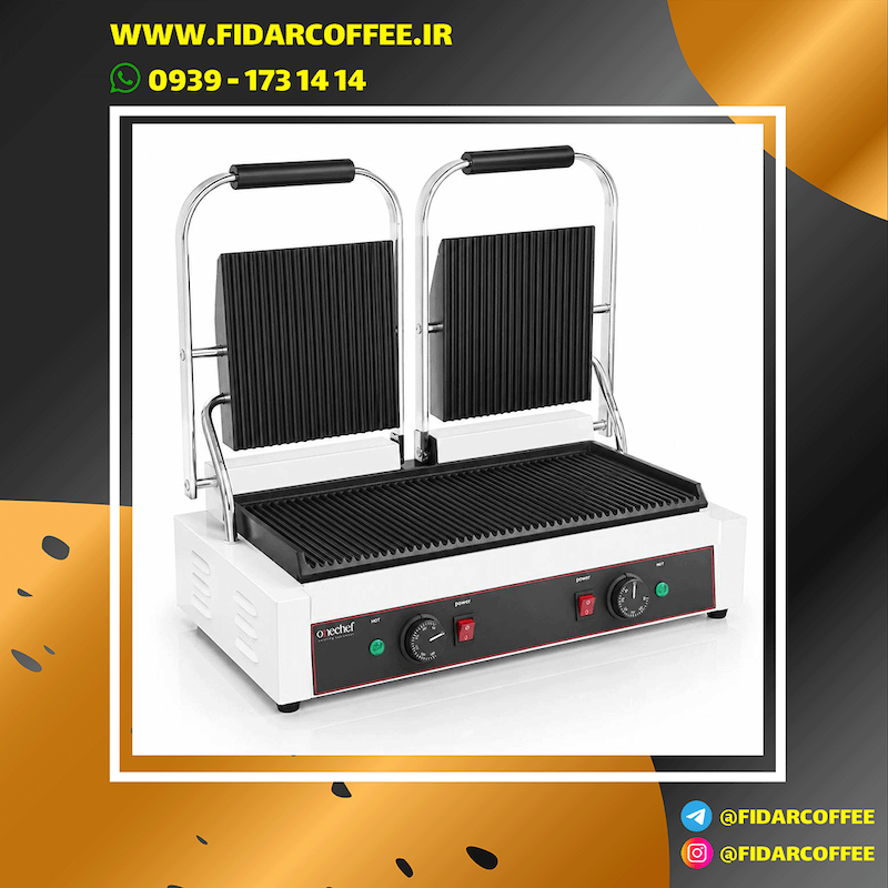 پنینی میکر دو درب جک‌دار وان‌شف (OneChef) آکبند | فیدارکافی