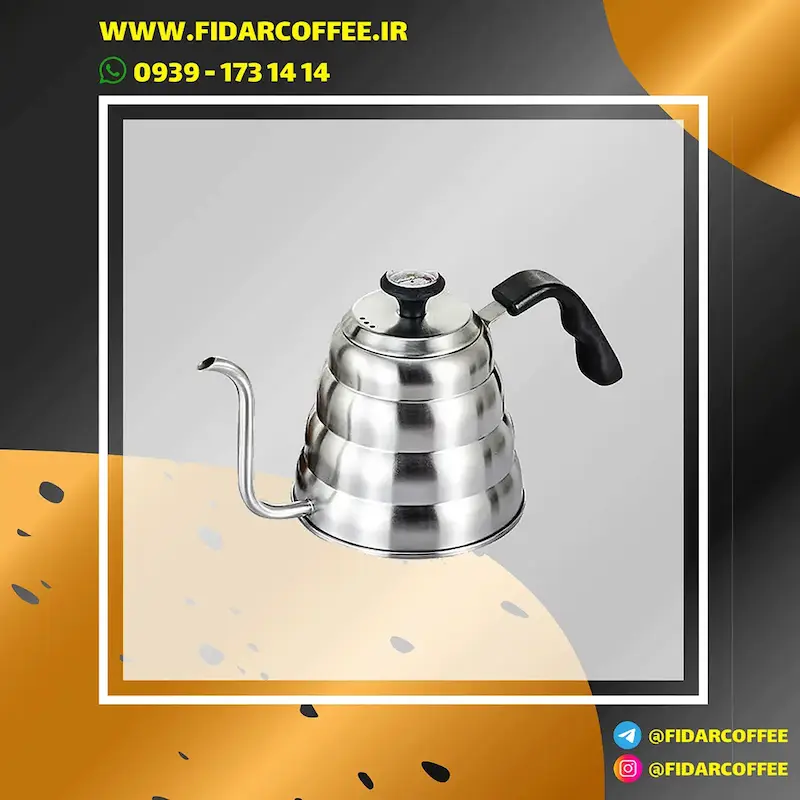 ☕ کتل طرح هاریو ترمومتر‌دار استیل  | فیدارکافی