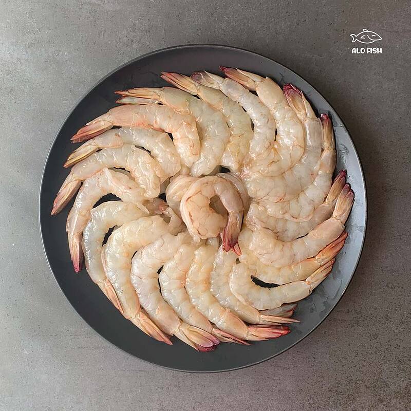 میگو نژاد ببری خیلی درشت سایز 30 الی 35 عدد ( ۱ کیلوگرم - 500 گرم پاک شده )