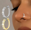 پیرسینگ فیک نگینی مدل حلقه ای طلایی یا نقره ای
