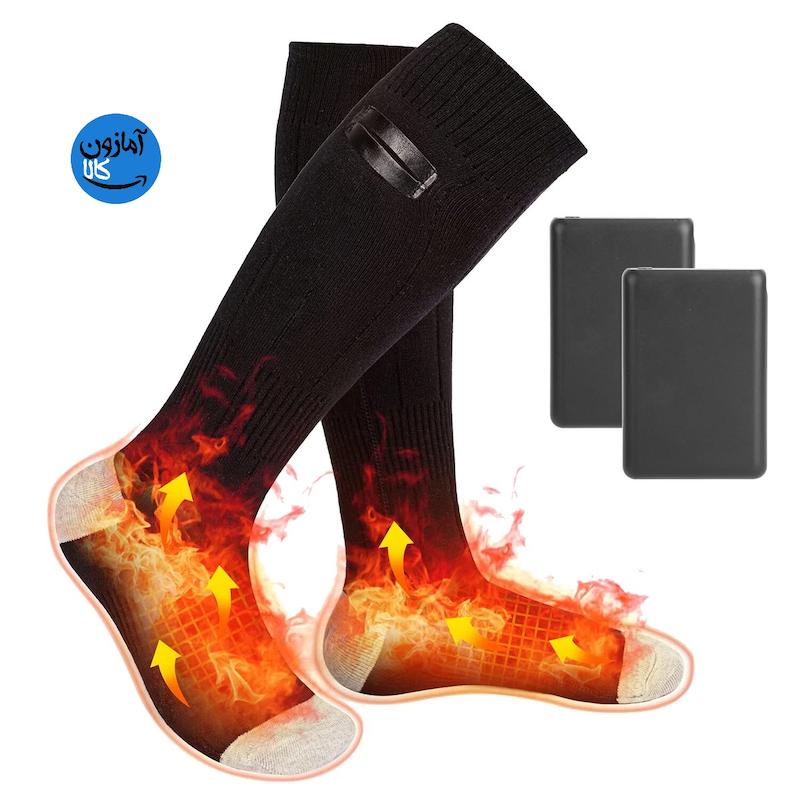 جوراب گرمایشی برند SOCKS باتری 4000 میلی‌آمپر ساعتی برای آقایان، خانم‌ها