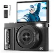 دوربین دیجیتال 4K برند GUEVWES دوربین 64 مگاپیکسلی برای فیلمبرداری - دوربین کامپکت با صفحه نمایش 180 درجه - دوربین با زوم 16 برابر