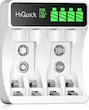 شارژر باتری HiQuick با 4 اسلات LCD برای باتری‌های قابل شارژ Ni-MH نیکل-کادمیوم قلمی (AA) و نیم‌قلمی (AAA)، ورودی Type-C و Micro USB، قابلیت شارژ سریع، فناوری تشخیص هوشمند