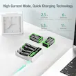 شارژر باتری HiQuick با 4 اسلات LCD برای باتری‌های قابل شارژ Ni-MH نیکل-کادمیوم قلمی (AA) و نیم‌قلمی (AAA)، ورودی Type-C و Micro USB، قابلیت شارژ سریع، فناوری تشخیص هوشمند