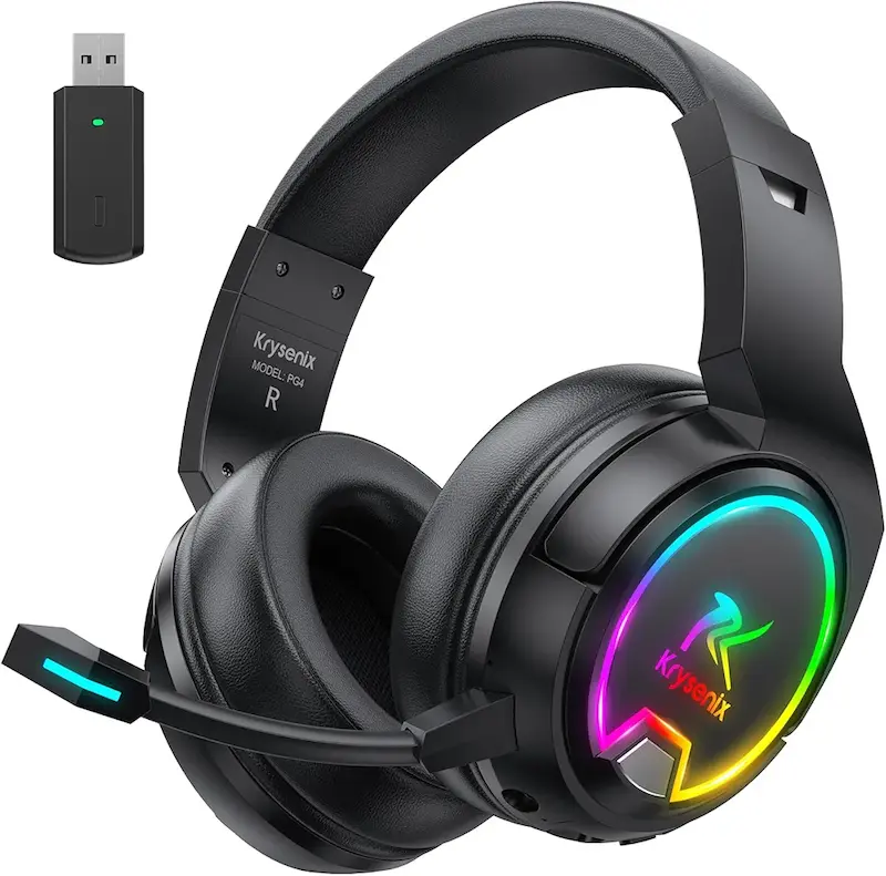 هدست بازی بی‌سیم Krysenix PG4 با فرکانس ۲.۴ گیگاهرتز برای PS5، PS4، کامپیوتر، مک، سوییچ