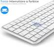 کیبورد بی‌سیم بلوتوث OMOTON مدلkb515 طرح‌بندی QWERTY ایتالیایی، نقره‌ای