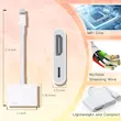 آداپتور2در1 لایتنینگ به HDMI مدلLY-HD-01 [دارای گواهینامه MFi اپل] آداپتور دیجیتال AV HDMI 1080P، کابل همگام‌سازی صفحه نمایش با پورت شارژ، سازگار با آیفون در تلویزیون/پروژکتور/مانیتور