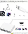 آداپتور2در1 لایتنینگ به HDMI مدلLY-HD-01 [دارای گواهینامه MFi اپل] آداپتور دیجیتال AV HDMI 1080P، کابل همگام‌سازی صفحه نمایش با پورت شارژ، سازگار با آیفون در تلویزیون/پروژکتور/مانیتور