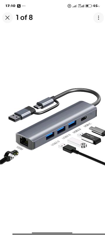 هاب ۵ در ۱ wk-01 دارای سرقابل تعویض type-c  و usb