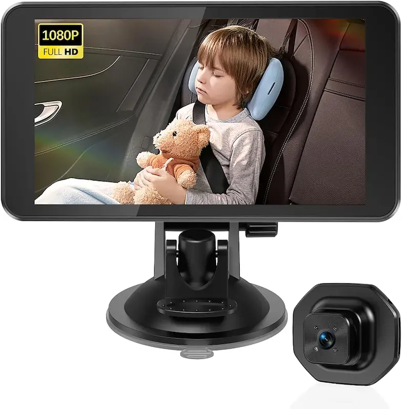 دوربین ومانیتور  کودک ۵ اینچی خودرو، کیفیت HD 1080P برای صندلی عقب کودک، نمای  ۱۷۰ درجه، قابلیت دید در شب