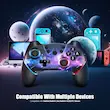 دسته بازی بی‌سیم برند ACE GAMER طرح کهکشانی برای سوییچ/سوئیچ لایت/سوئیچ OLED با قابلیت بیدارباش، جوی‌استیک گیم‌پد با ژیروسکوپ ۶ محوره
