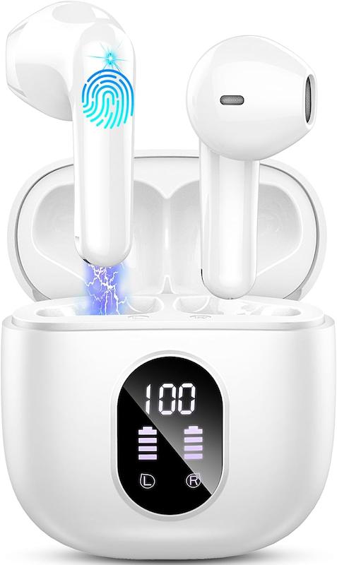 هدفون Drsaec مدلi52 بلوتوث ۵.۳ (۲۰۲۴) حذف نویز با استریو ۵۰H Hifi، هدست ضد آب IP7، USB-C، نمایشگر LED