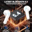 هدفون Drsaec مدلi52 بلوتوث ۵.۳ (۲۰۲۴) حذف نویز با استریو ۵۰H Hifi، هدست ضد آب IP7، USB-C، نمایشگر LED