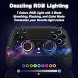 دسته بازی بی‌سیم طرح کهکشانی DuLingKer مدلNS-p4026 سازگار با PS4، دسته بازی با ماشه/استیک افکت هال (بدون رانش)، نور RGB، ویبره دوگانه، صدا، M1/M2-Taste، دسته بازی سازگار با PS4/Pro/Slim