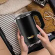 کتری مسافرتی ۰.۶ لیتری کمپینگ برند Sonifer مدل SF-2058استیل ضد زنگ، طراحی دو جداره، کتری چای ۸۰۰ واتی، جلوگیری از سوختگی، گرمایش بی‌صدا | صرفه‌جویی در مصرف انرژی (مشکی)
