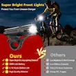 چراغ جلو و عقب LED قدرتمند قابل شارژ USB باتری لیتیومی 2000 میلی‌آمپرساعت، ضد آب، 4 حالت روشنایی، برند Defuehome