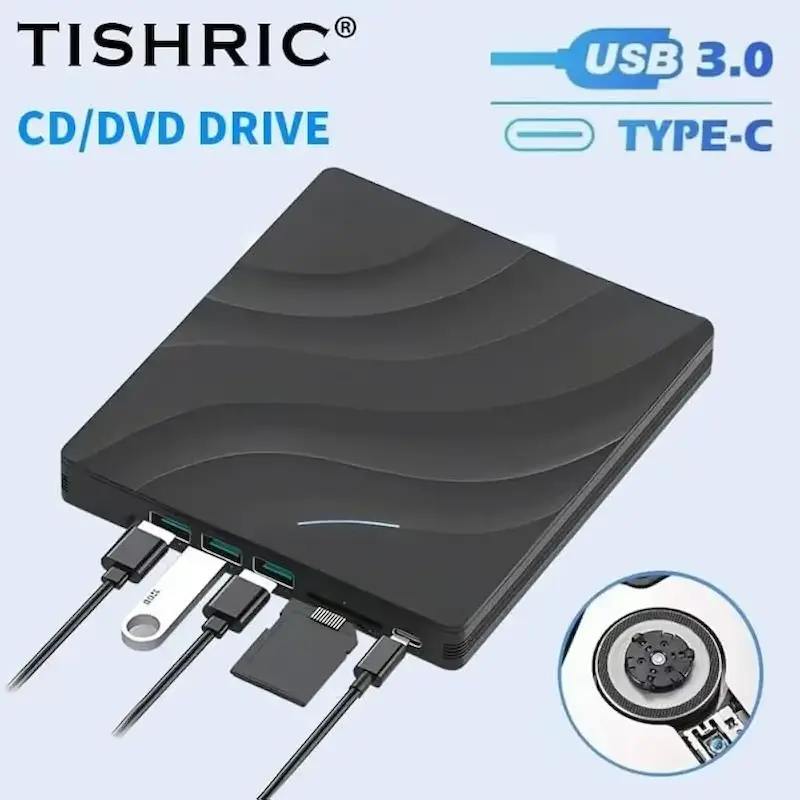 دی‌وی‌دی رایتر چندکاره درایو نوری اکسترنال ۷ کاره USB 3.0/TYPE-C، 