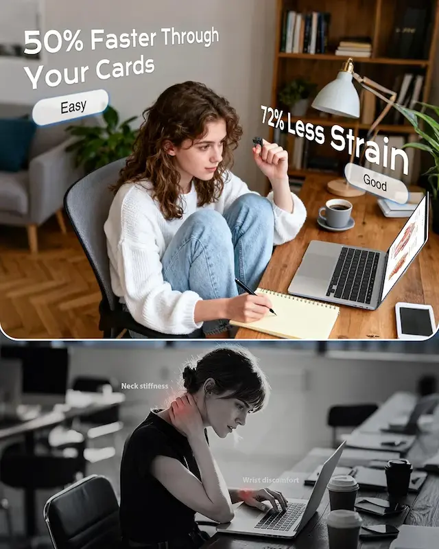 حلقه پیمایش بلوتوث ۵.۴ STOUCHI برای تیک تاک، اتصال بسیار قوی، باتری ۱۰۰ ساعته، کنترل از راه دور بلوتوث بی‌سیم با نوک انگشت، سازگار با آیفون، آیپد و تلفن‌ها/تبلت‌های اندروید