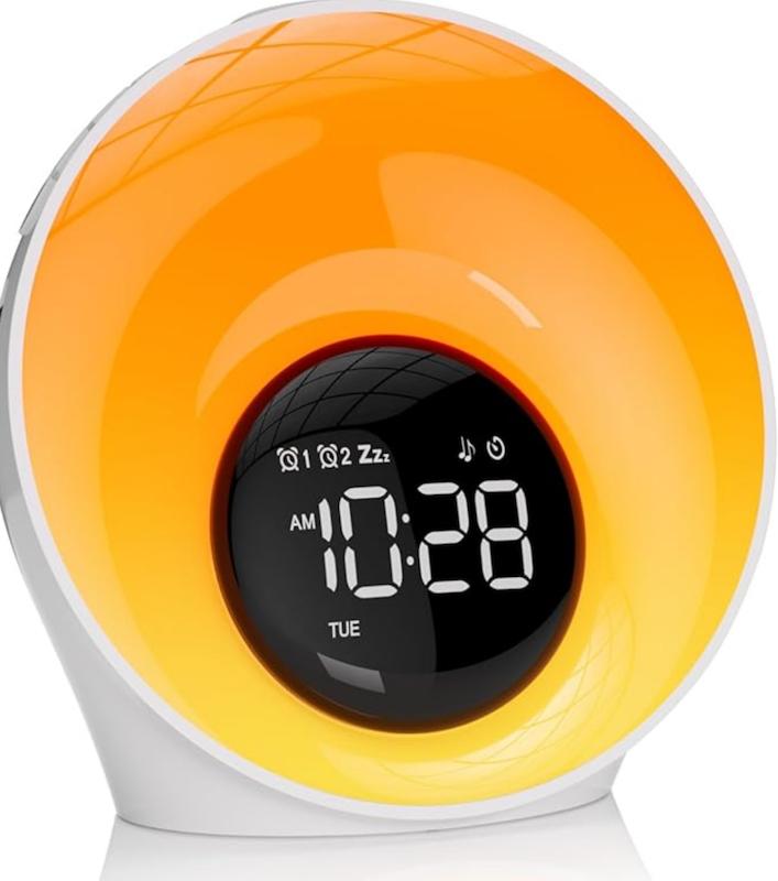 ساعت زنگ‌دار مدل BL20 چراغ خواب دیجیتال، قابل تنظیم با دو زنگ هشدار و چرت زدن، دستگاه نویز سفید با 30 آهنگ موسیقی خواب، 16 سطح روشنایی، 14 چراغ رنگی