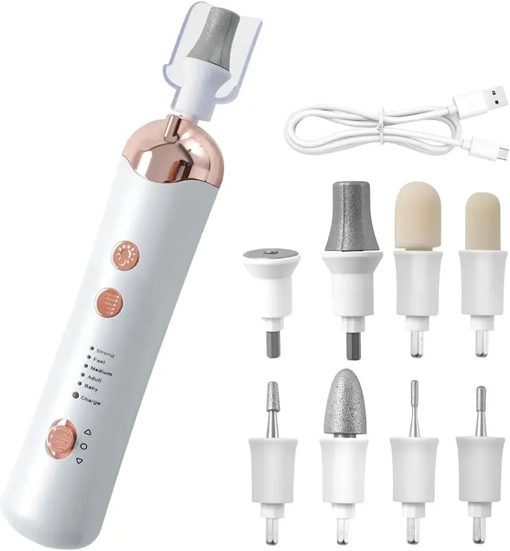 کیت سوهان ناخن اکریلیک و ژله‌ای، ابزار پولیش و شکل‌دهی برای مانیکور و پدیکور، 8x1 با 5مد قدرت4200rpm مدل H003