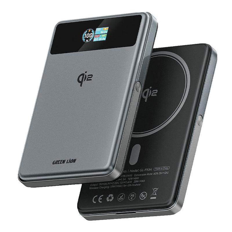 پاوربانک وایرلس 10000 گرین لاین Green Lion Vista 10000mAh Magnetic Power Bank