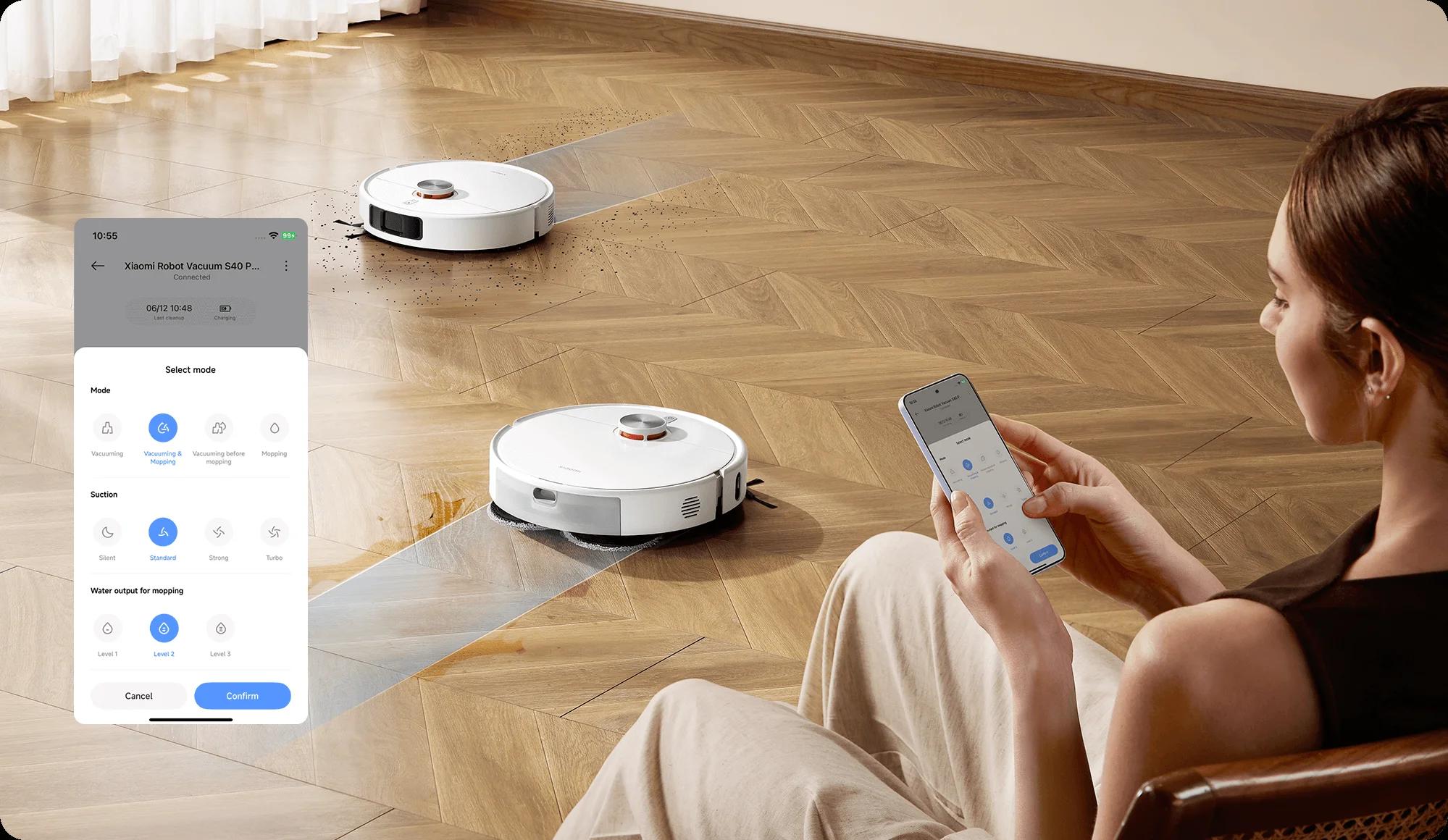کنترل جارو رباتیک S40 Pro با اپلیکیشن Mi Home