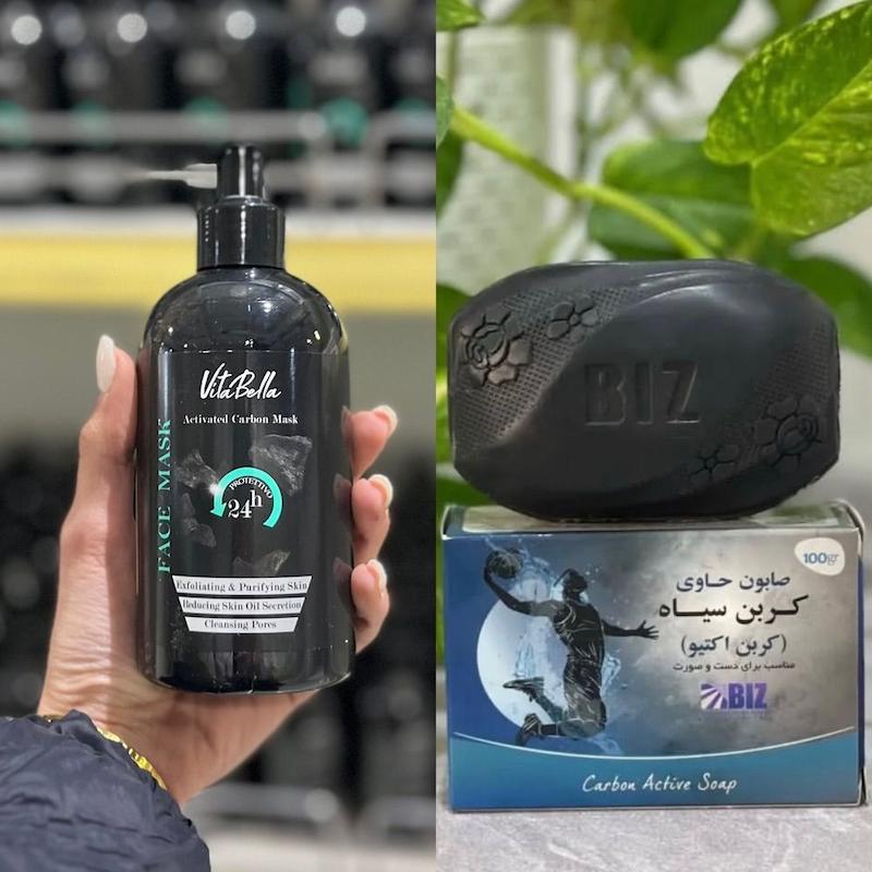 پک ماسک و صابون کربن اکتیو  ذغال 