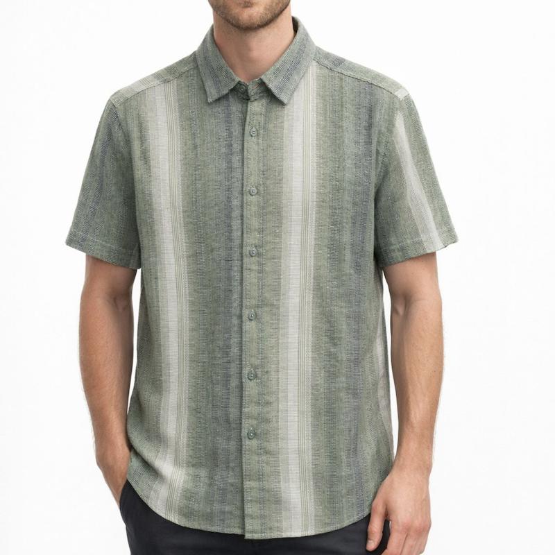 پیراهن آستین کوتاه کنفی رنگ سبز