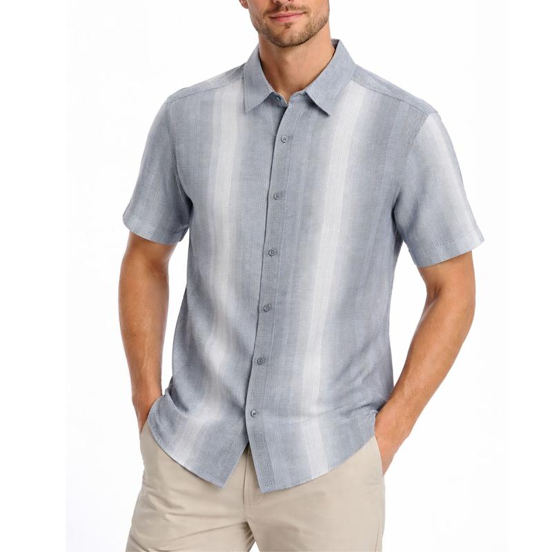 پیراهن آستین کوتاه کنفی رنگ طوسی