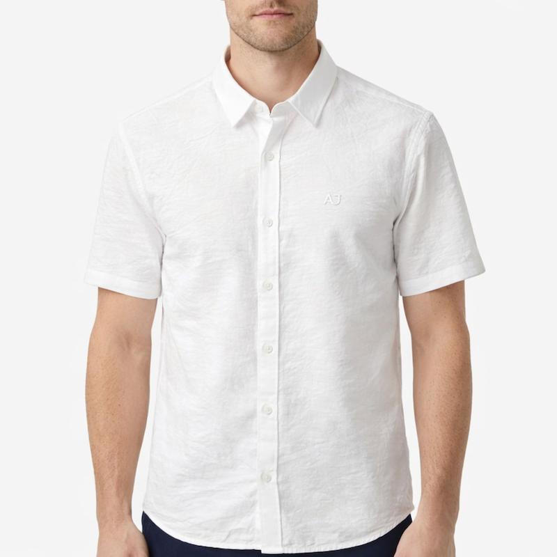 پیراهن آستین کوتاه لینن رنگ سفید
