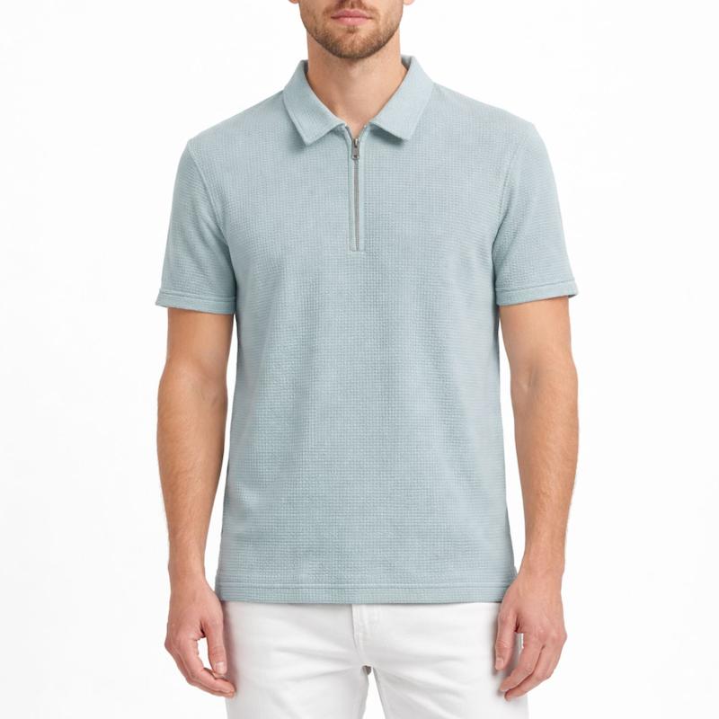 تیشرت نیم زیپ رنگ سبز روشن