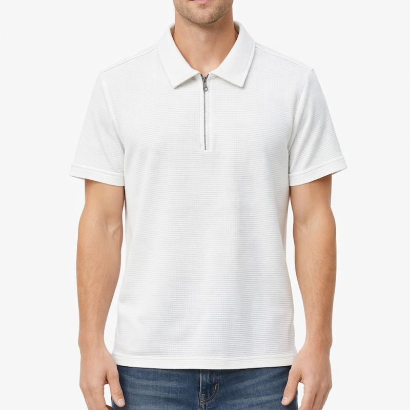 تیشرت نیم زیپ رنگ سفید