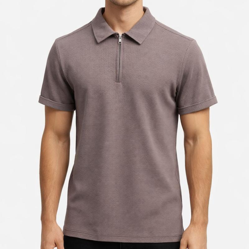 تیشرت نیم زیپ رنگ شکلاتی