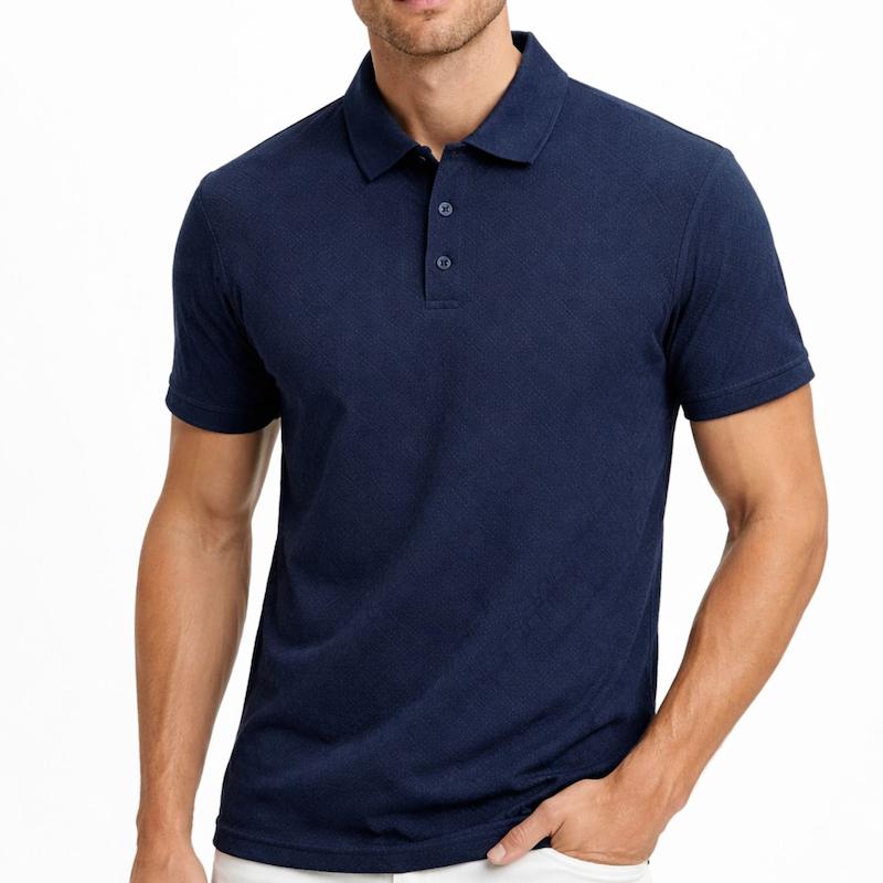 تیشرت سه دکمه رنگ سرمه ای