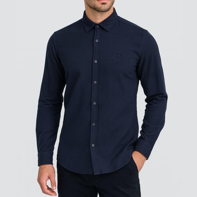 پیراهن کنفی رنگ سرمه ای