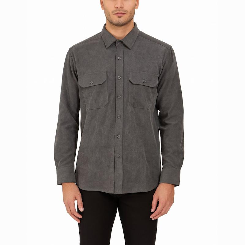 پیراهن مخمل کبریتی رنگ طوسی