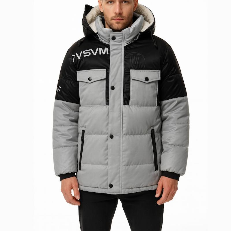 کاپشن سیلیکونی رنگ طوسی مشکی