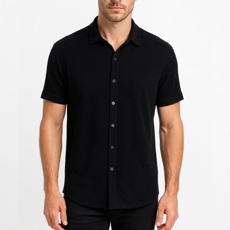 پیراهن آستین کوتاه لینن رنگ مشکی