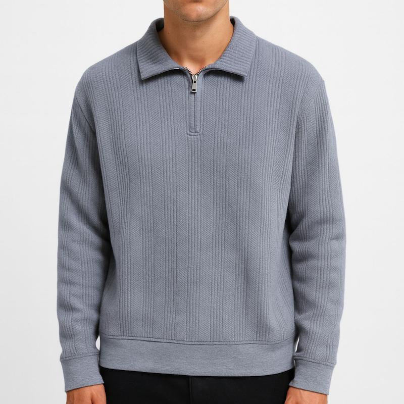 پلیور نیم زیپ بافت رنگ فیلی