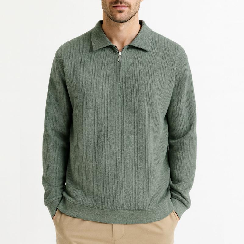 پلیور نیم زیپ بافت رنگ سبز