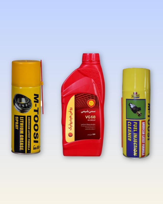 مجموعه ۳ عددی اسپری گریس+روغن هیدرولیک سمن شیمی+اسپری انژکتور شور