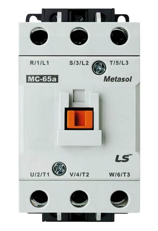 کنتاکتور 65A آمپر، 30KW کیلووات، بوبین VAC 220-AC3، برند LS مدل MC-65a