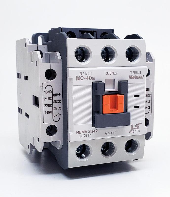 کنتاکتور 40A آمپر، 18.5KW کیلووات، بوبین -VAC 220AC3، برند LS مدل MC-40a