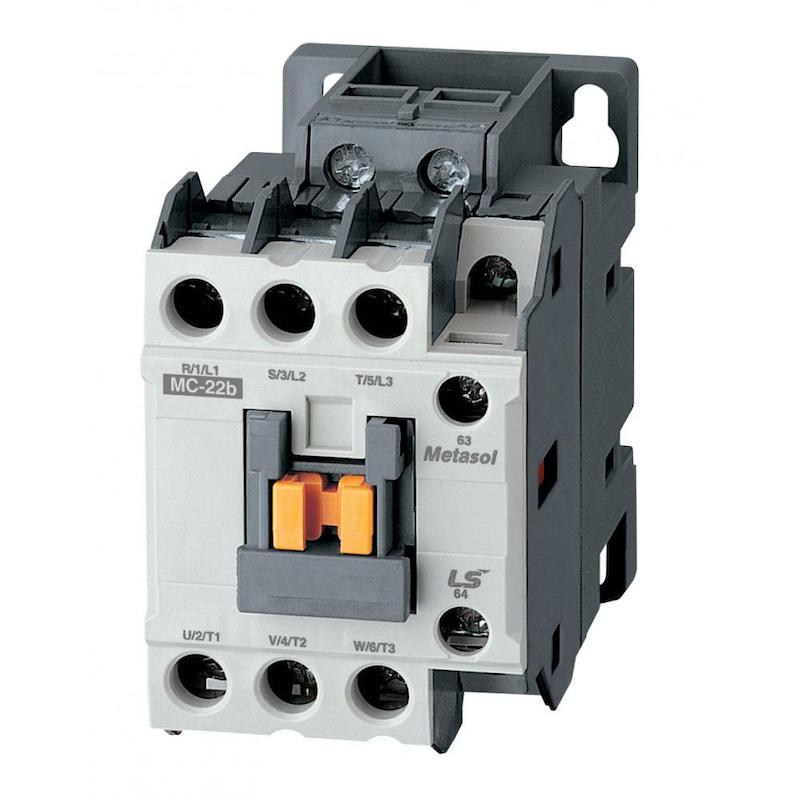 کنتاکتور 22A آمپر، 11KW کیلووات، بوبین -VAC 220AC3، برند LS مدل MC-22b