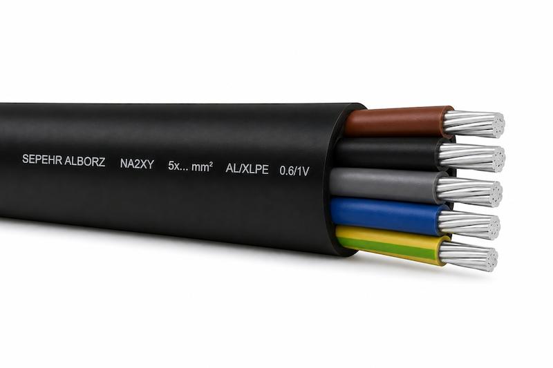 کابل مفتولی آلمینیوم XLPE تیپ NA2XY سپهر البرز 5 رشته