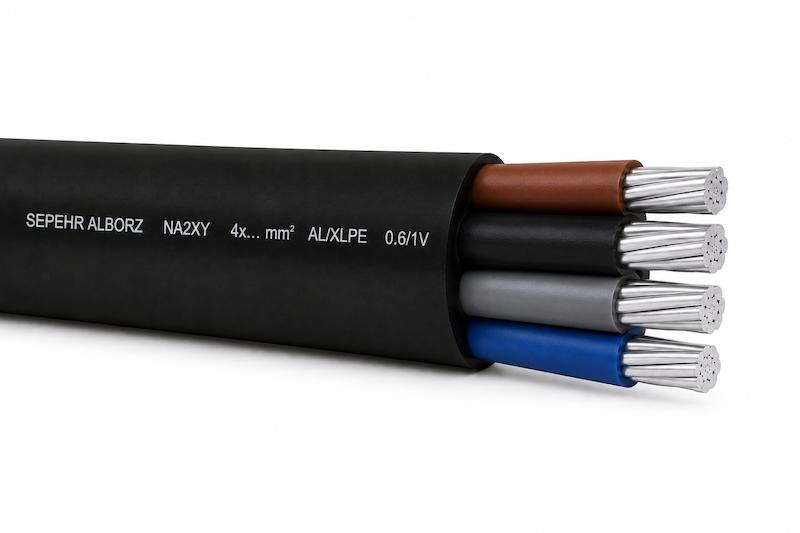 کابل مفتولی آلمینیوم XLPE تیپ NA2XY سپهر البرز 4 رشته