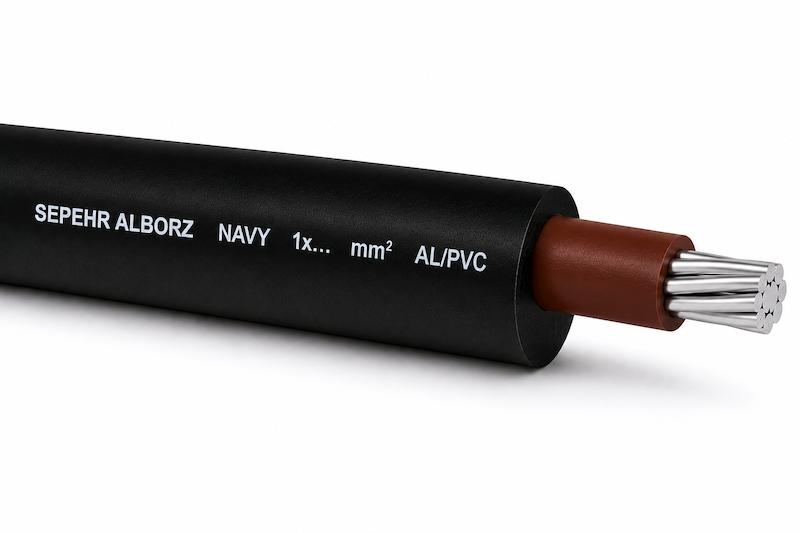 کابل مفتولی آلمینیوم PVC تیپ NAVY سپهر البرز 1 رشته