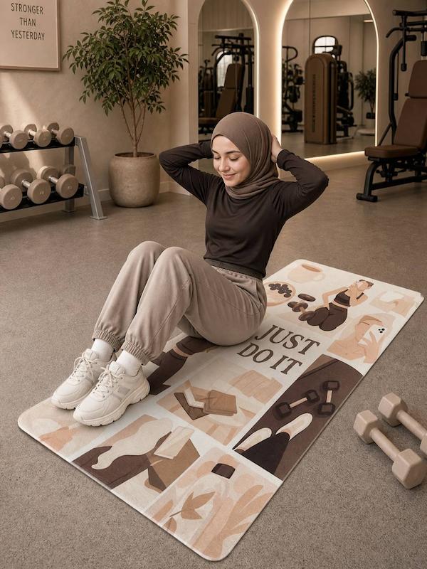 زیرانداز ورزشی و باشگاهی طرح JUST DO IT با چاپ دائمی