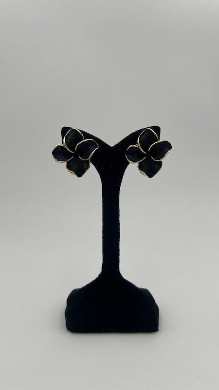 گوشواره مینا کاری گل مشکی